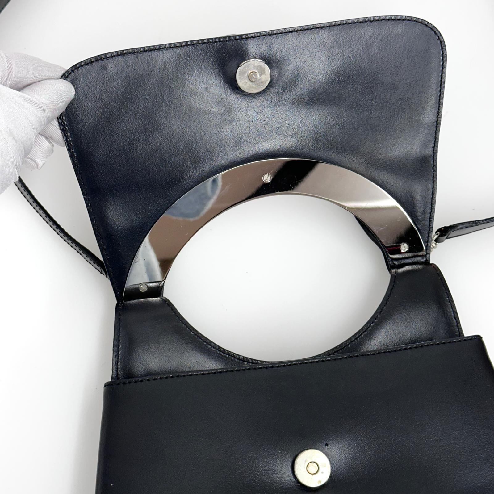 Céline C Phoebe Philo borsa a spalla in pelle nera a due vie