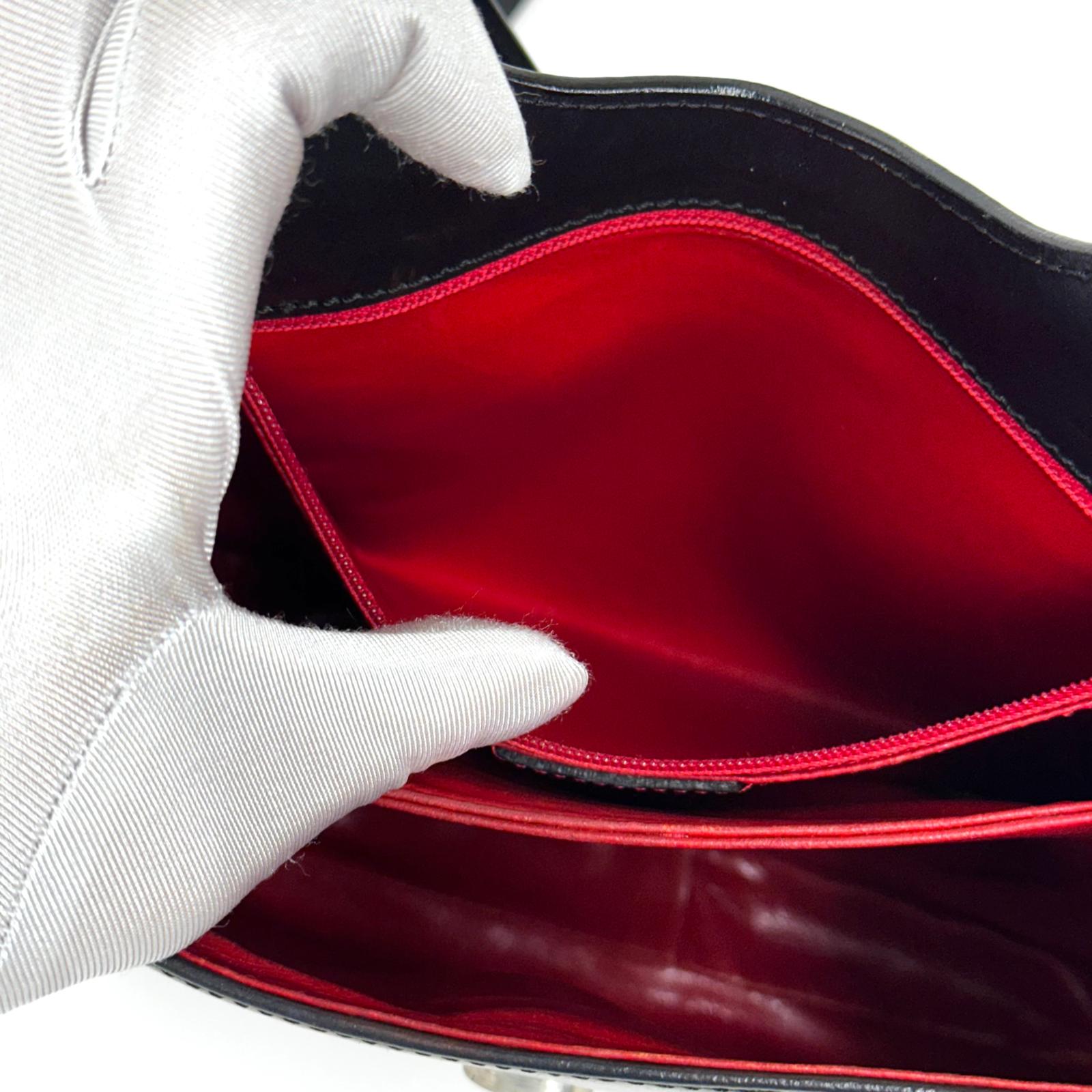 Céline C Phoebe Philo borsa a spalla in pelle nera a due vie