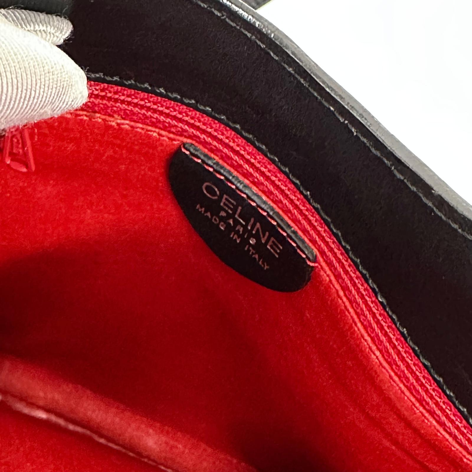 Céline C Phoebe Philo borsa a spalla in pelle nera a due vie