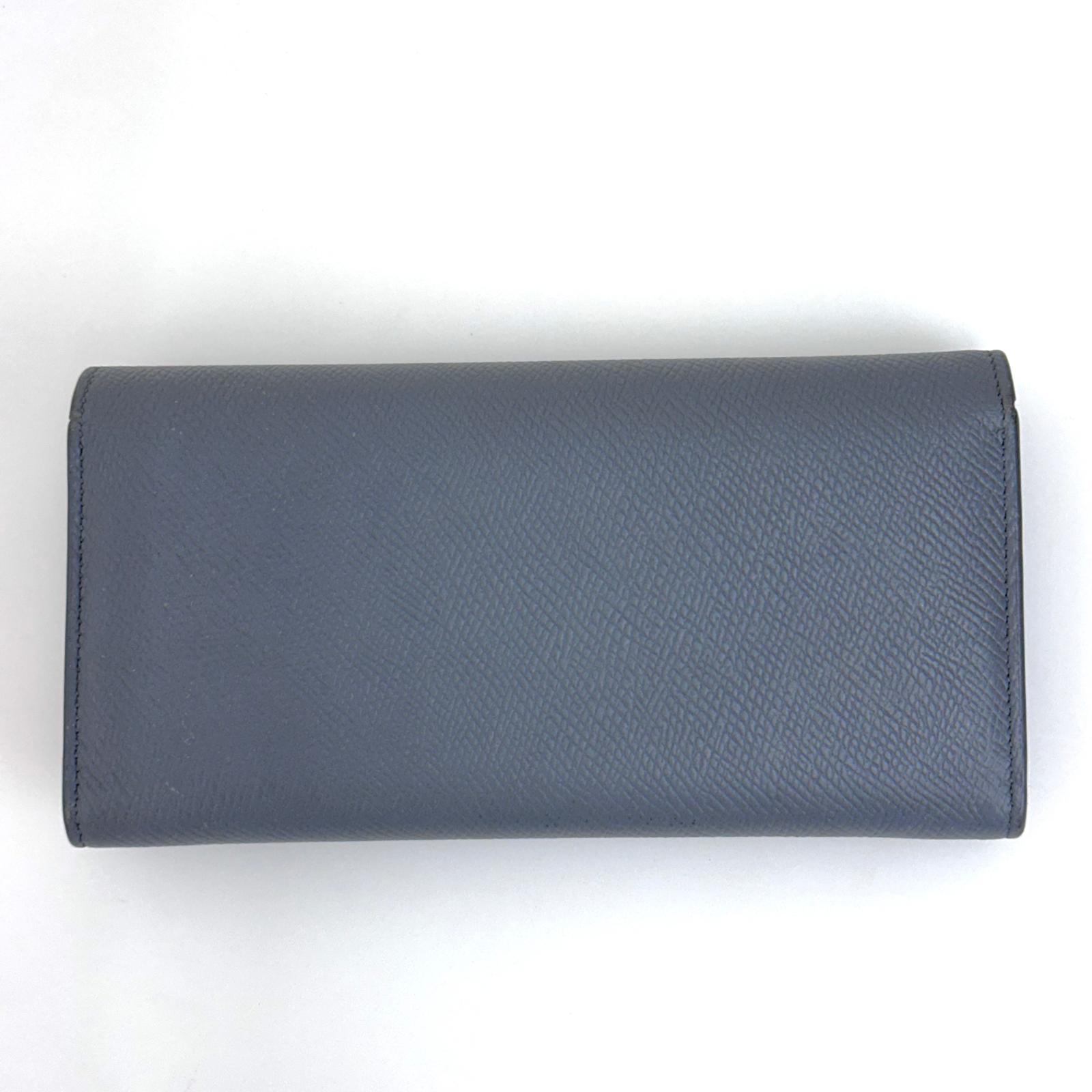 Celine Large Flap Wallet in Pelle di Vitello Granata Grigio