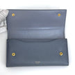 Celine Large Flap Wallet in Pelle di Vitello Granata Grigio