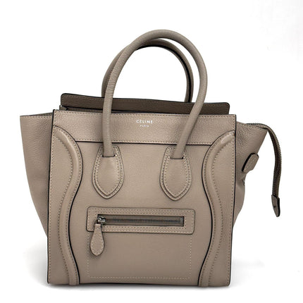 Céline borsa a mano Luggage Micro in pelle beige