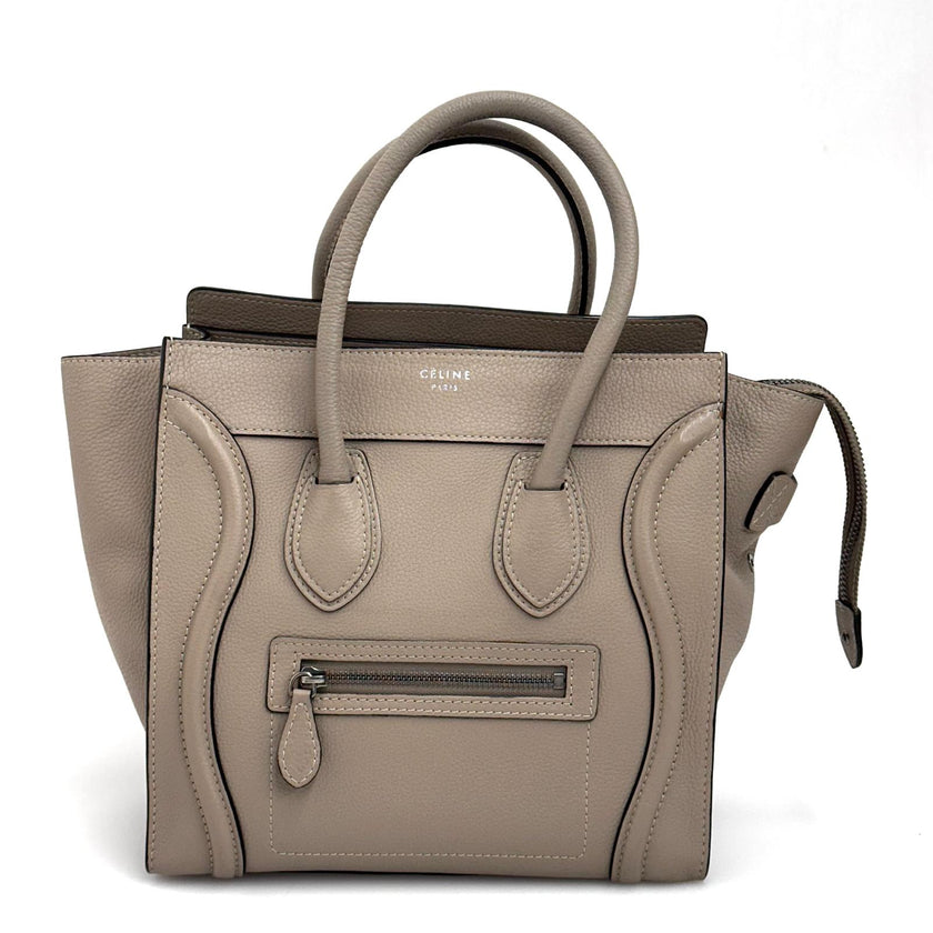 Céline borsa a mano Luggage Micro in pelle beige