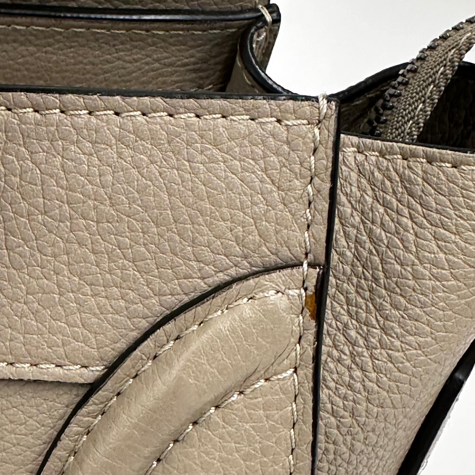 Céline borsa a mano Luggage Micro in pelle beige