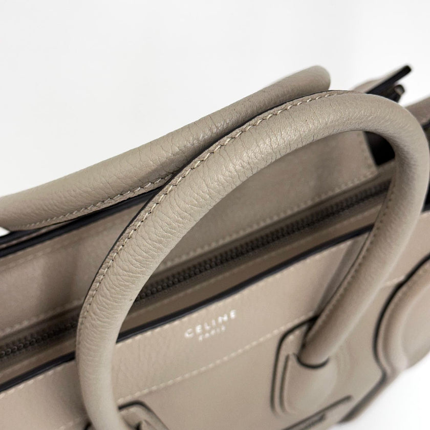 Céline borsa a mano Luggage Micro in pelle beige