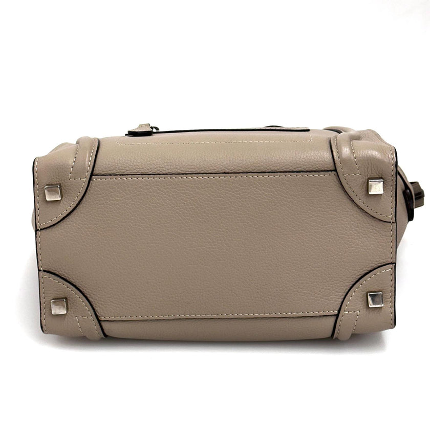 Céline borsa a mano Luggage Micro in pelle beige