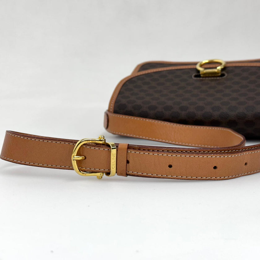 Céline borsa tracolla Macadam canvas e pelle
