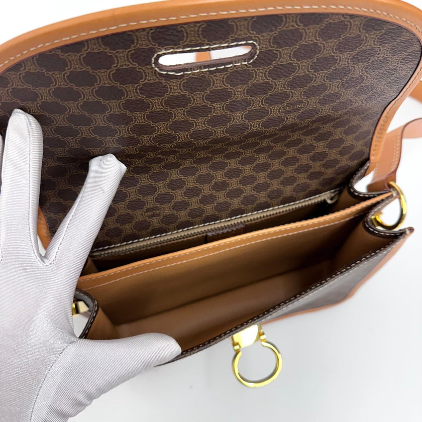 Céline borsa tracolla Macadam canvas e pelle