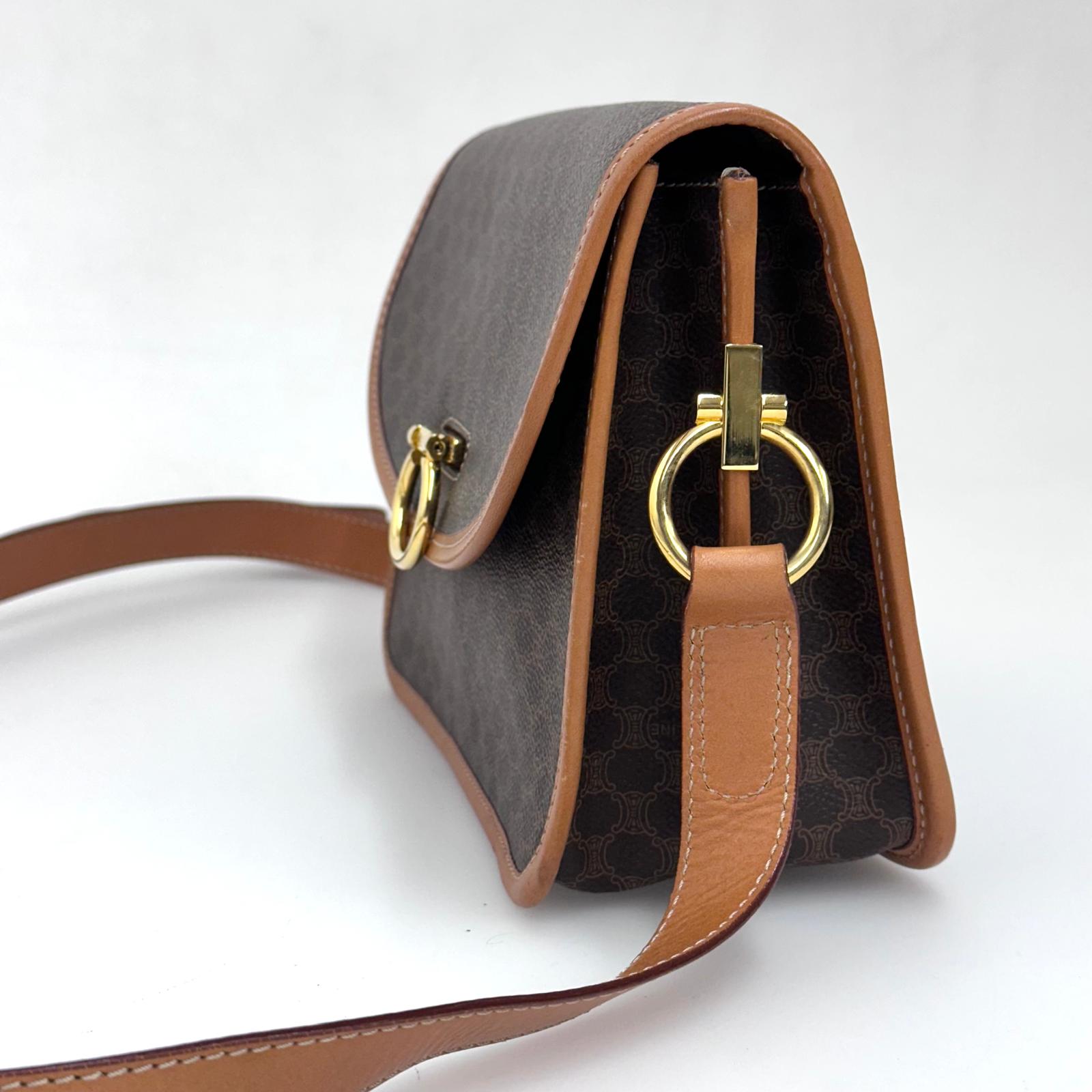 Céline borsa tracolla Macadam canvas e pelle