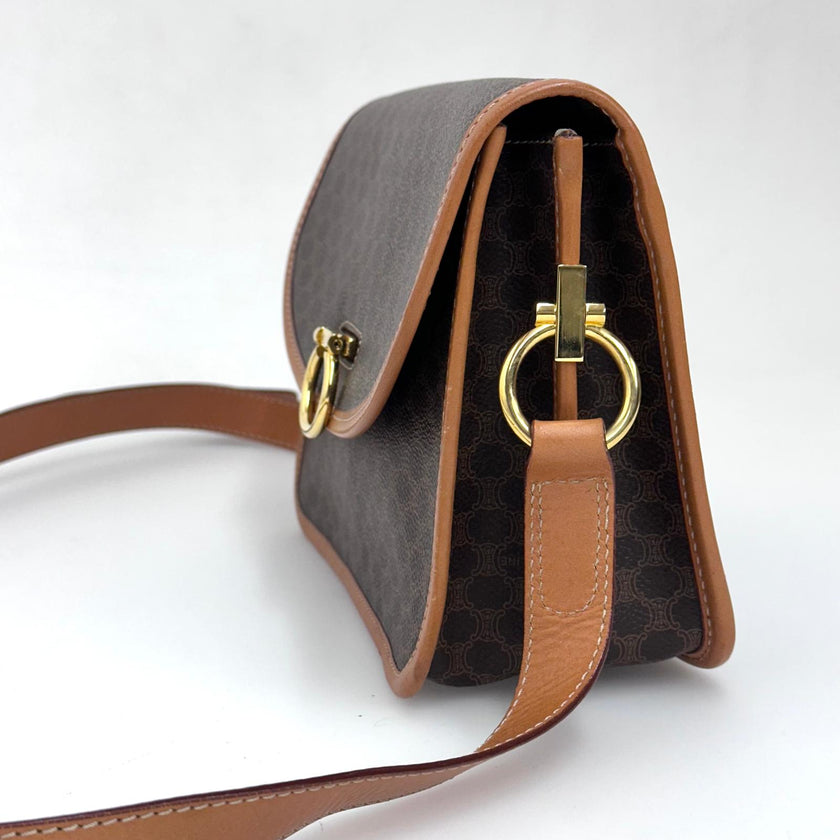 Céline borsa tracolla Macadam canvas e pelle