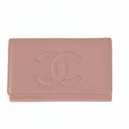 Chanel portachiavi 6 ganci in pelle Cavier rosa