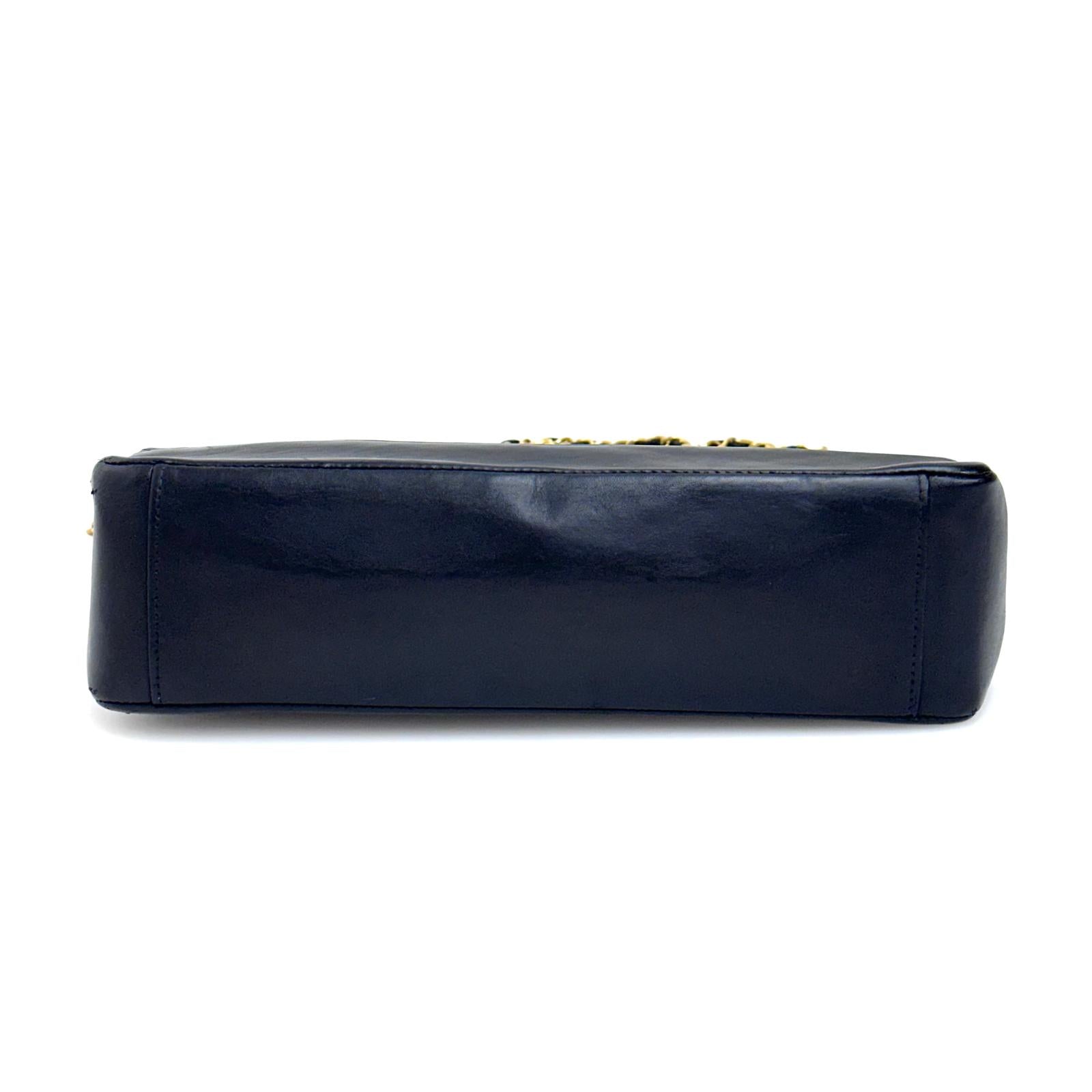 Chanel 31 Borsa Vintage Nera in Pelle Matelassé con Tracolla