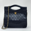 Chanel 31 Borsa Vintage Nera in Pelle Matelassé con Tracolla