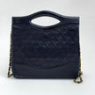 Chanel 31 Borsa Vintage Nera in Pelle Matelassé con Tracolla