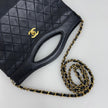 Chanel 31 Borsa Vintage Nera in Pelle Matelassé con Tracolla
