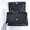 Chanel Borsa Classic Flap 25 in Pelle Nera con Finiture in Oro 24k