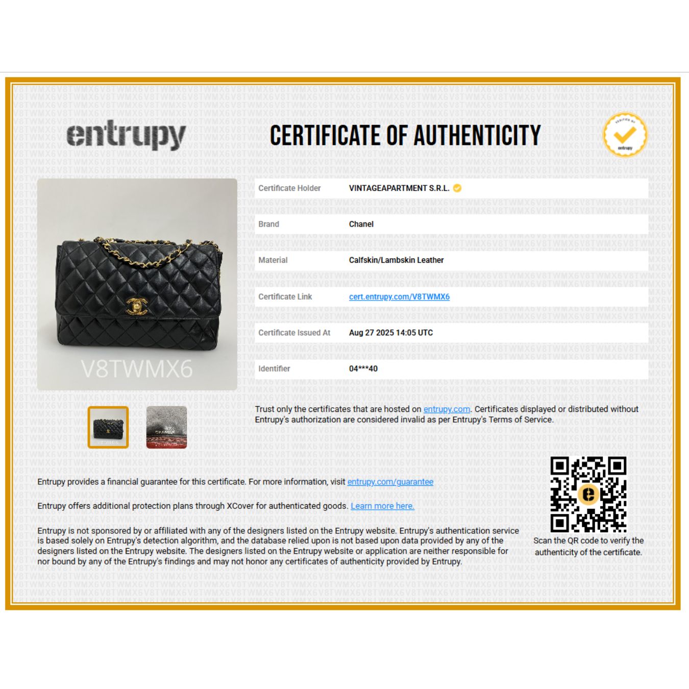 Chanel Borsa Classic Flap 25 in Pelle Nera con Finiture in Oro 24k