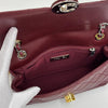 Chanel Borsa Classica Single Flap in Pelle Bordeaux con Finiture Bicolore Oro e Argento