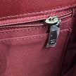 Chanel Borsa Classica Single Flap in Pelle Bordeaux con Finiture Bicolore Oro e Argento