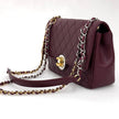 Chanel Borsa Classica Single Flap in Pelle Bordeaux con Finiture Bicolore Oro e Argento