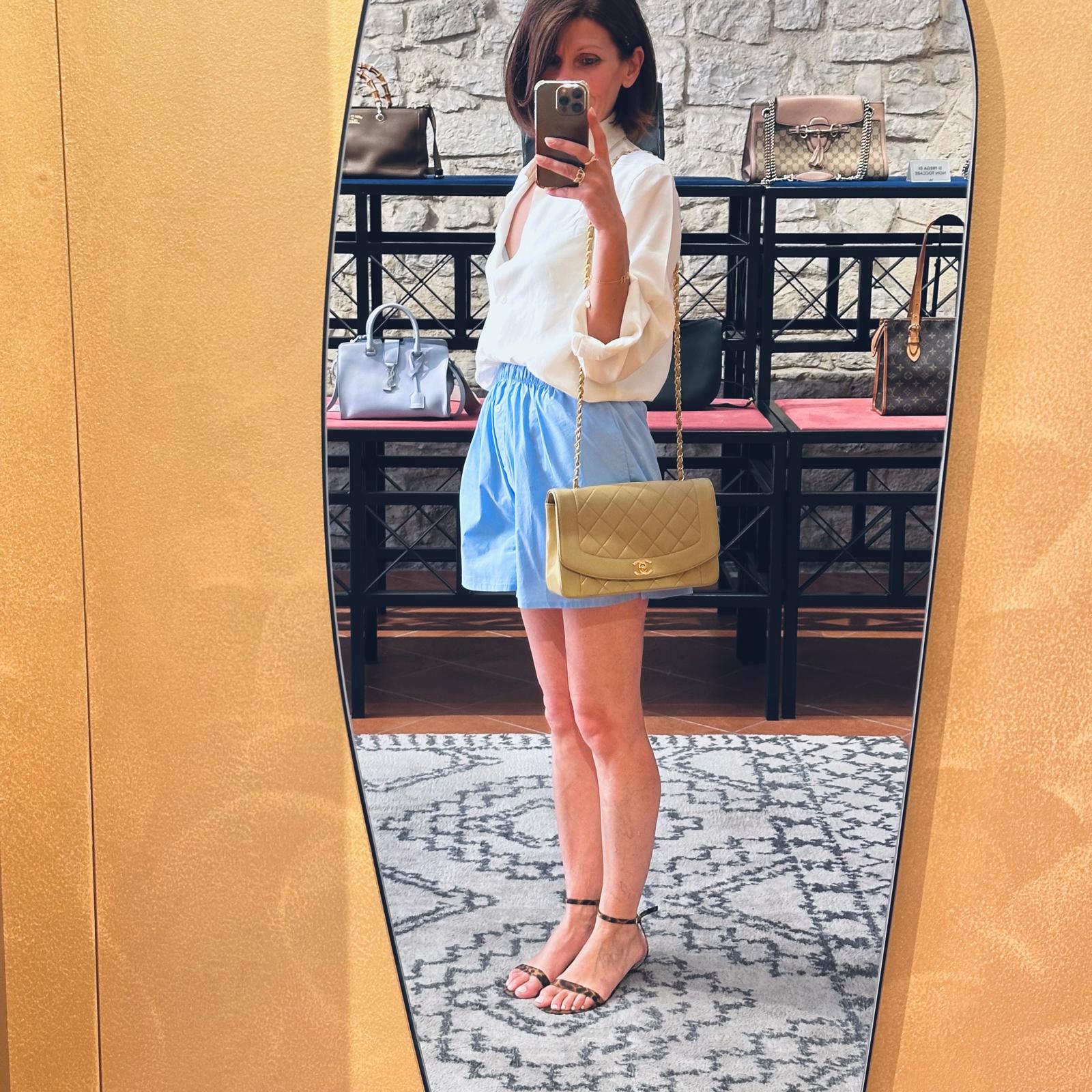 Chanel Borsa Diana Vintage in pelle beige