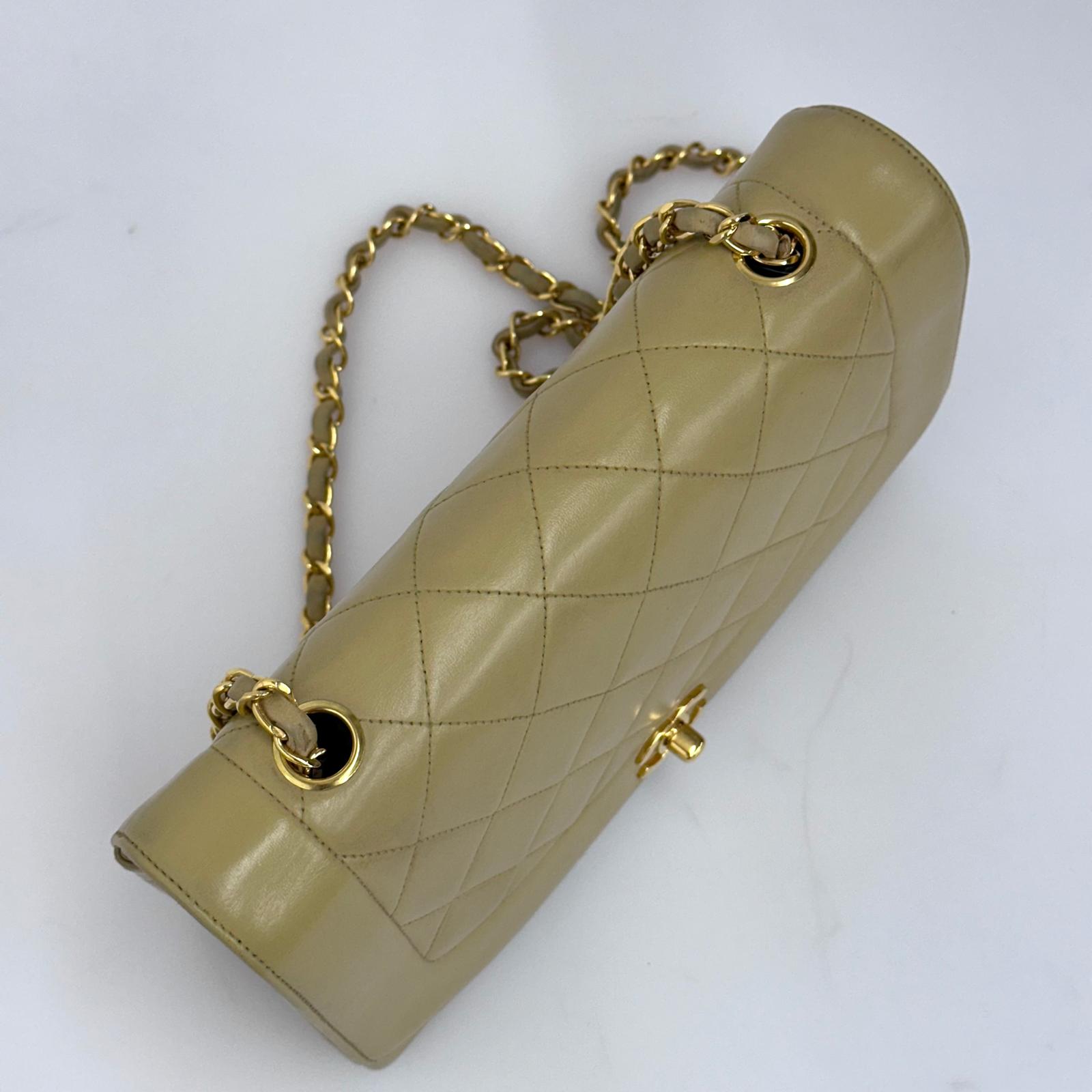 Chanel Borsa Diana Vintage in pelle beige