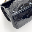 Chanel Borsa Double Flap 30 cm in pelle verniciata nera vintage 1996-1997