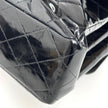 Chanel Borsa Double Flap 30 cm in pelle verniciata nera vintage 1996-1997