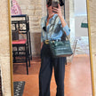Chanel Borsa Gabrielle Media in Pelle Matelassé Verde Scuro