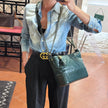Chanel Borsa Gabrielle Media in Pelle Matelassé Verde Scuro