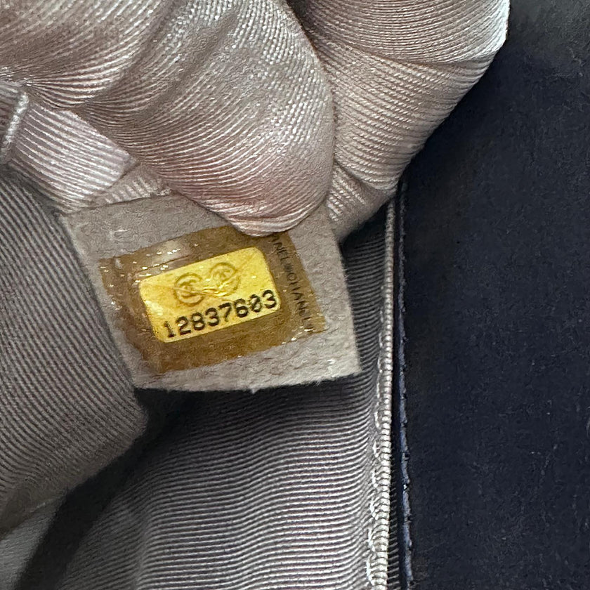 Chanel Borsa Reissue 2.55 mis. 30 in Pelle Blu Navy con Hardware Argentato