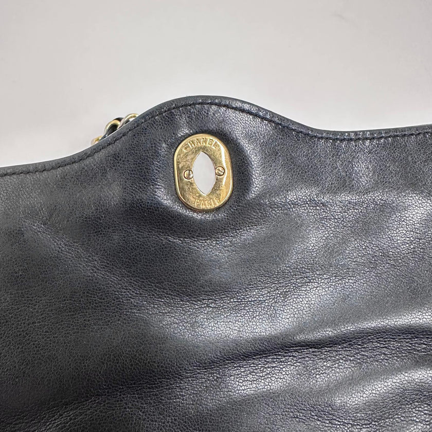 Chanel Borsa Timeless Classic Double Flap Limited Paris Vintage in pelle nera