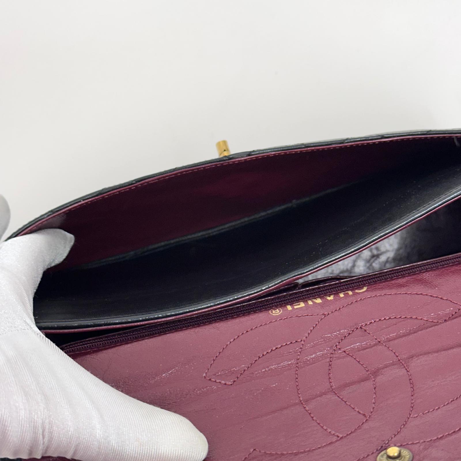 Chanel Borsa Timeless Classic Double Flap Limited Paris Vintage in pelle nera
