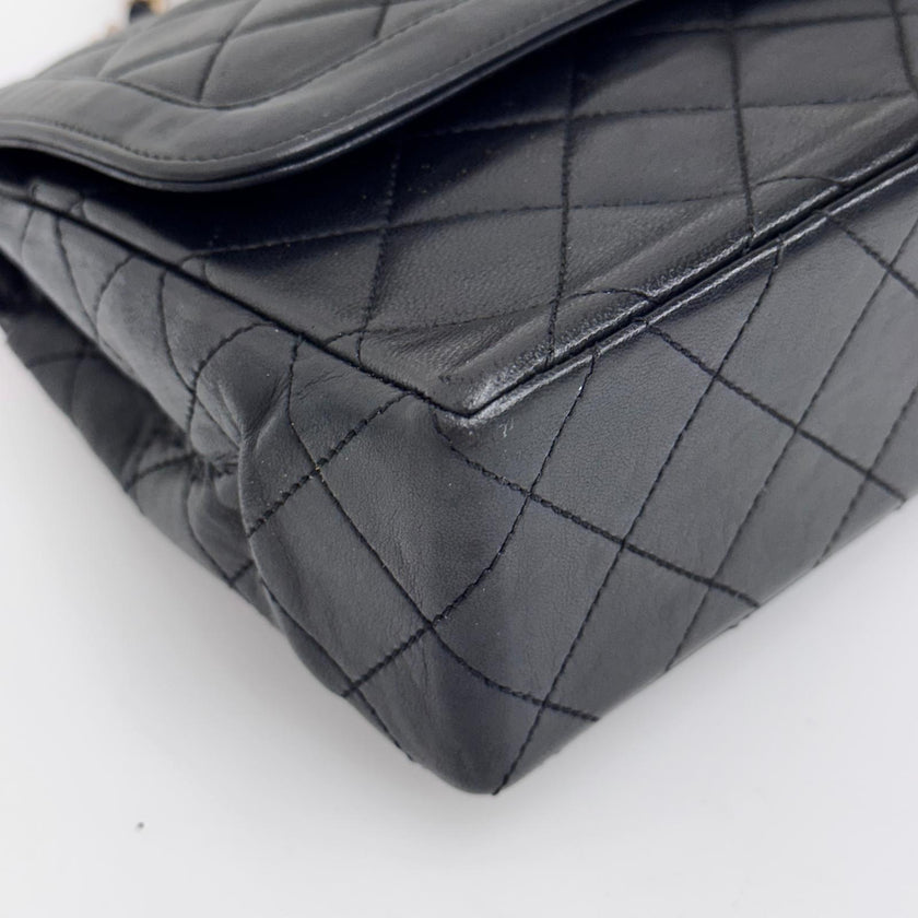 Chanel Borsa Timeless Classic Double Flap Limited Paris Vintage in pelle nera