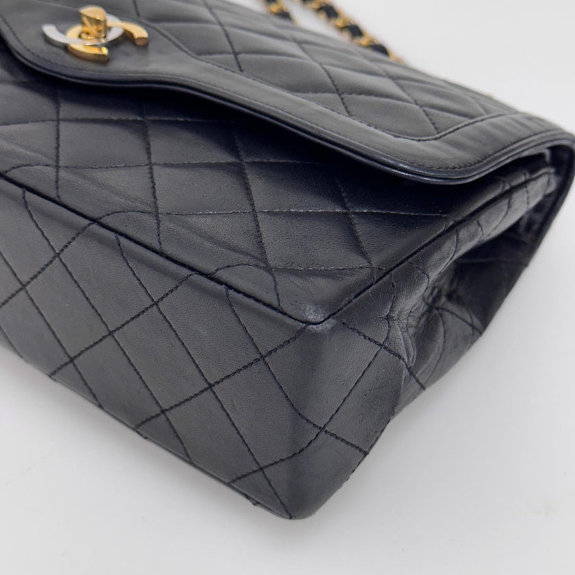 Chanel Borsa Timeless Classic Double Flap Limited Paris Vintage in pelle nera
