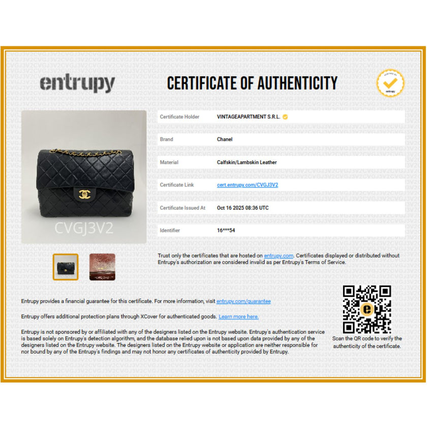 Chanel Borsa Vintage Timeless Classica 25 Doppia Patta a Due Vie in Pelle Nera