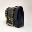Chanel Borsa Vintage Timeless Classica 25 Doppia Patta a Due Vie in Pelle Nera
