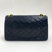 Chanel Borsa Vintage Timeless Classica 25 Doppia Patta in Pelle di Agnello Nera