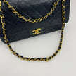 Chanel Borsa Vintage Timeless Classica 25 Doppia Patta in Pelle di Agnello Nera