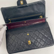 Chanel Borsa Vintage Timeless Classica 25 Doppia Patta in Pelle di Agnello Nera