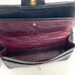 Chanel Borsa Vintage Timeless Classica 25 Doppia Patta in Pelle di Agnello Nera