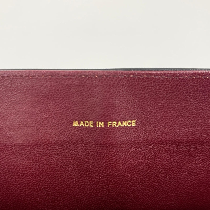 Chanel Borsa Timeless Classica Vintage 27 Doppia Patta in Pelle di Agnello Nero