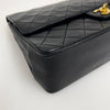 Chanel Borsa Timeless Classica Vintage 27 Doppia Patta in Pelle di Agnello Nero