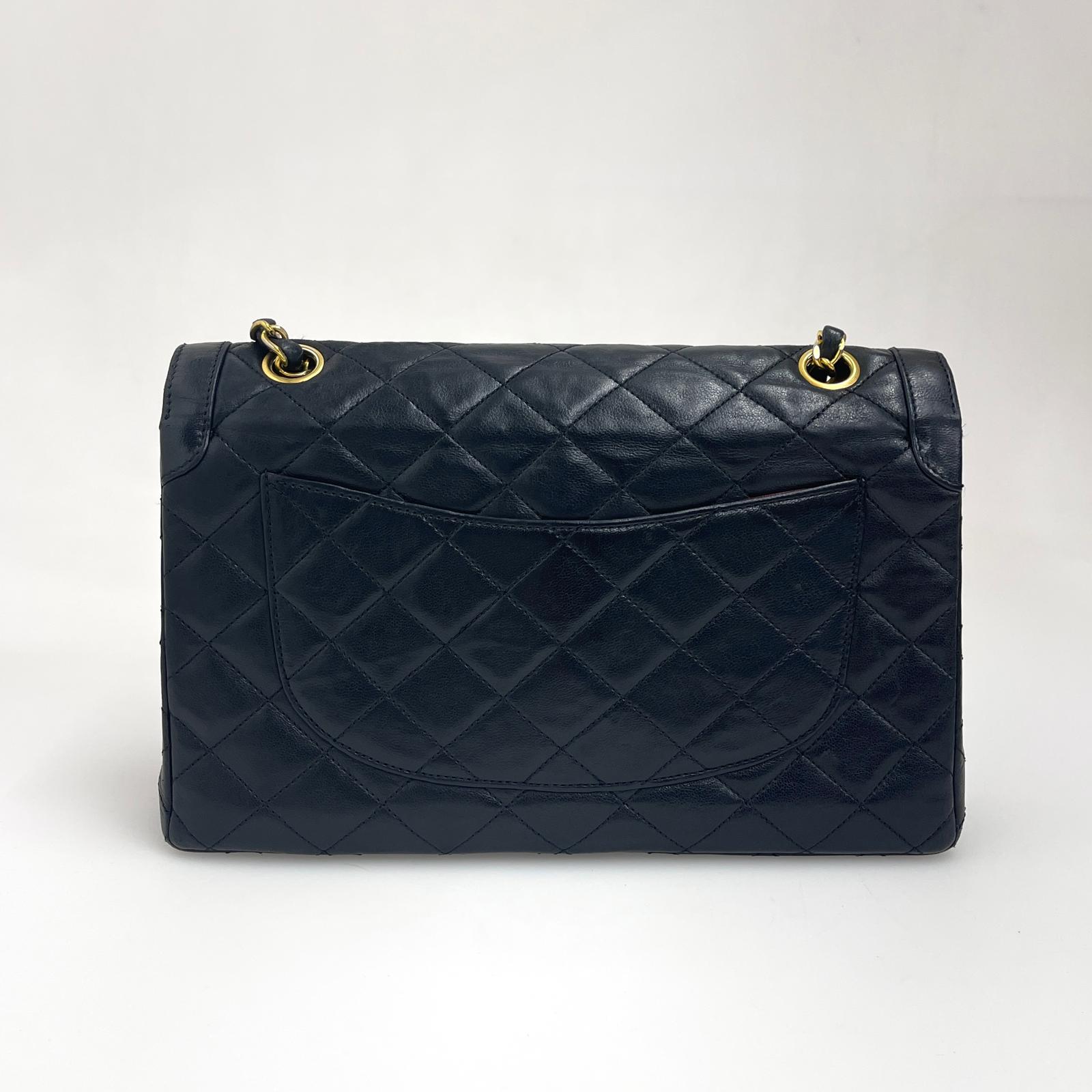 Chanel Borsa Vintage Timeless 25 Limited Paris in Pelle Nera