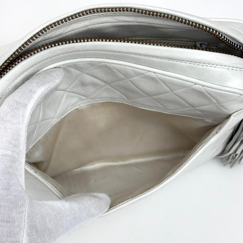Chanel Borsa Vintage Camera Bag Bianca con Nappina