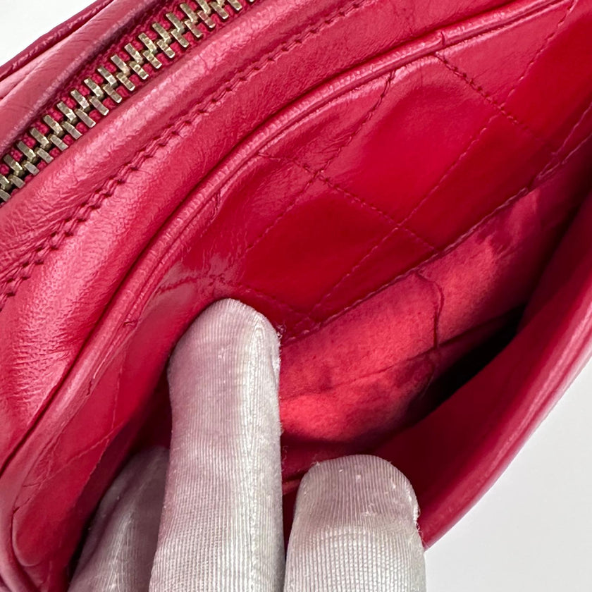 Chanel Borsa Vintage Camera Bag Matelassé Rosso con Nappina