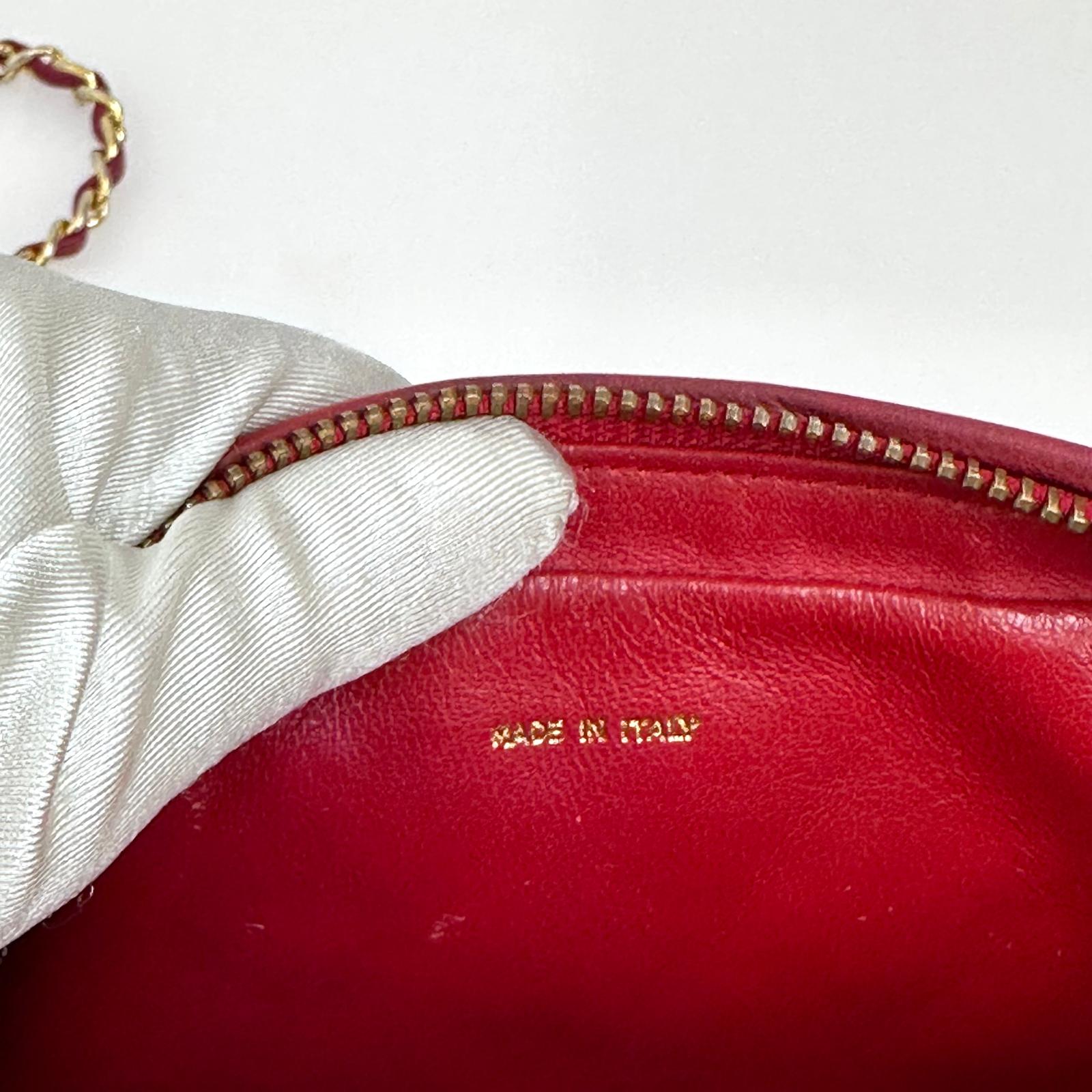Chanel Borsa Vintage Camera Bag Matelassé Rosso con Nappina