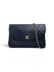 Chanel Borsa Vintage Classic Flap Dark Blue 29 cm – Patta Singola e Catena Singola