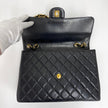 Chanel Borsa Vintage Jumbo 30 Single Flap in Agnello Nero