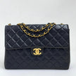 Chanel Borsa Vintage Jumbo 30 Single Flap in Agnello Nero